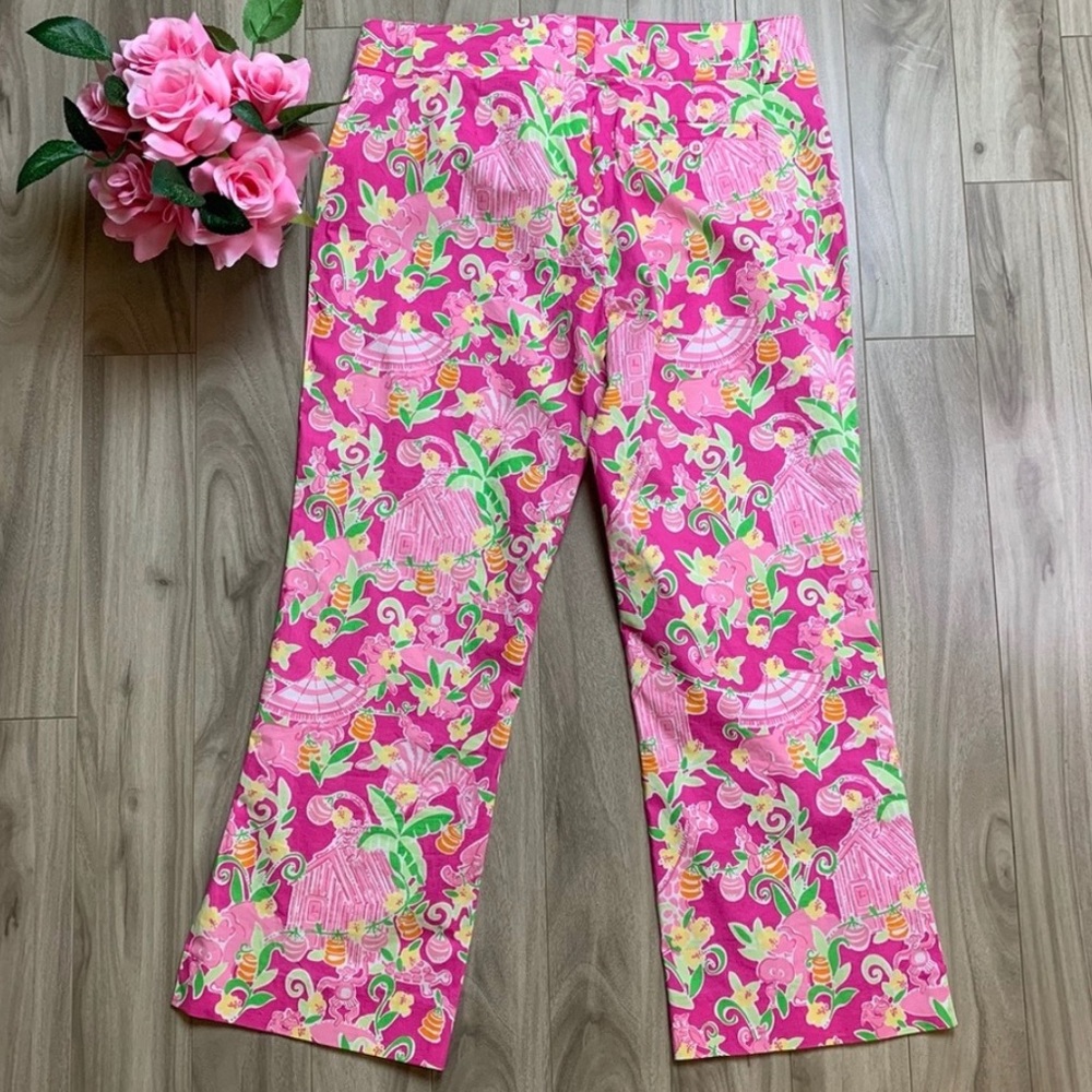 Lilly Pulitzer Vintage White Label Pink Capri - Picture 3 of 8